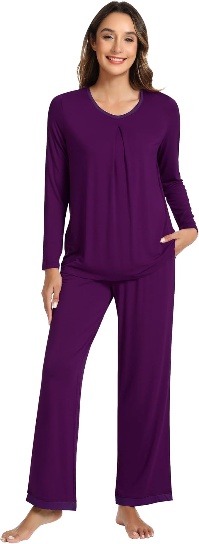Women's Bamboo Pants Pajama Set - Long Sleeve - 2 Piece