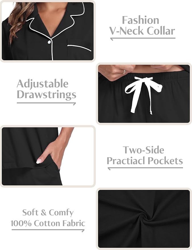 Women's Pajama Set - Short Sleeve - 2 Piece