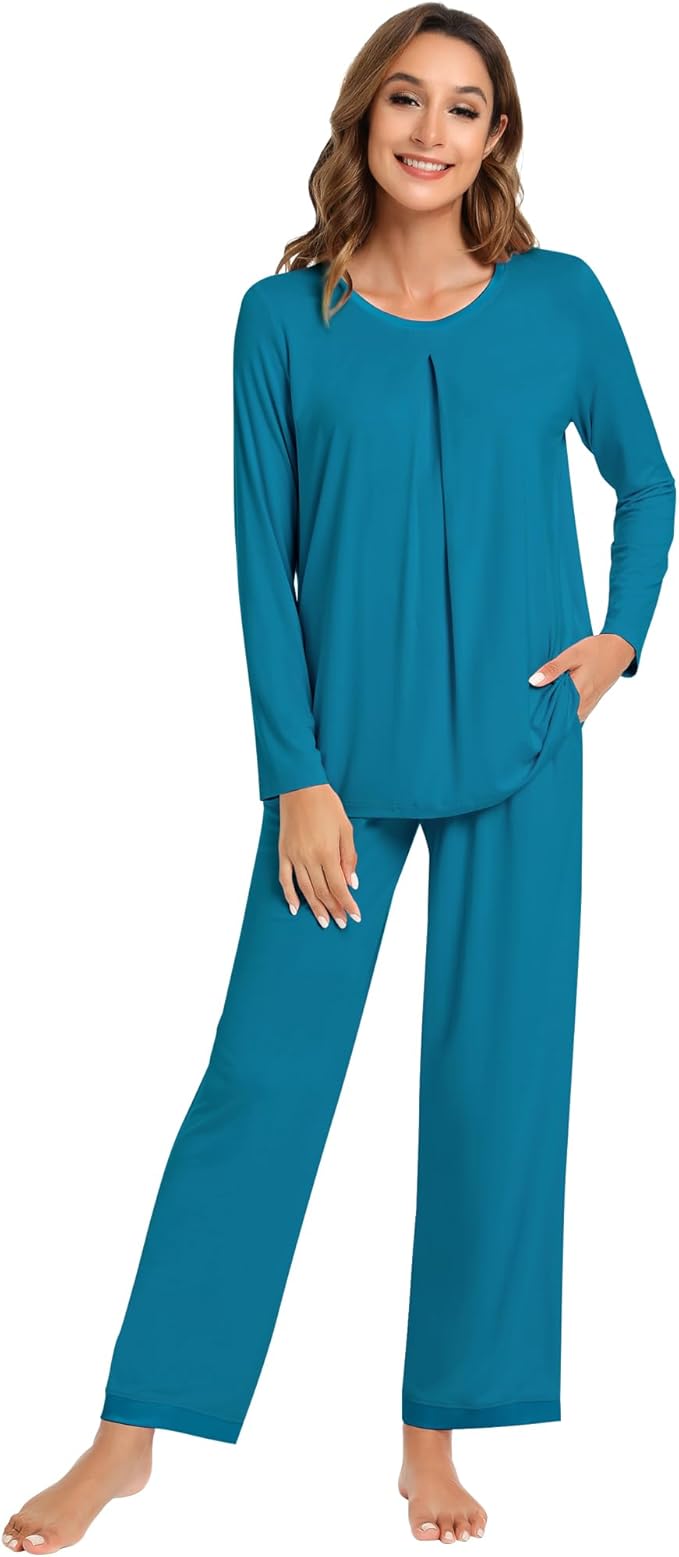 Women's Bamboo Pants Pajama Set - Long Sleeve - 2 Piece