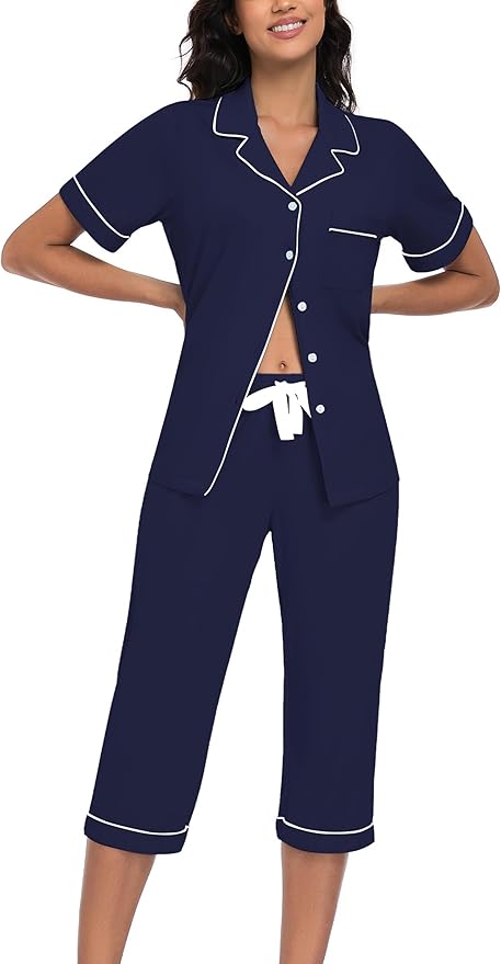 Women's Capri Pajama Set - Short Sleeve