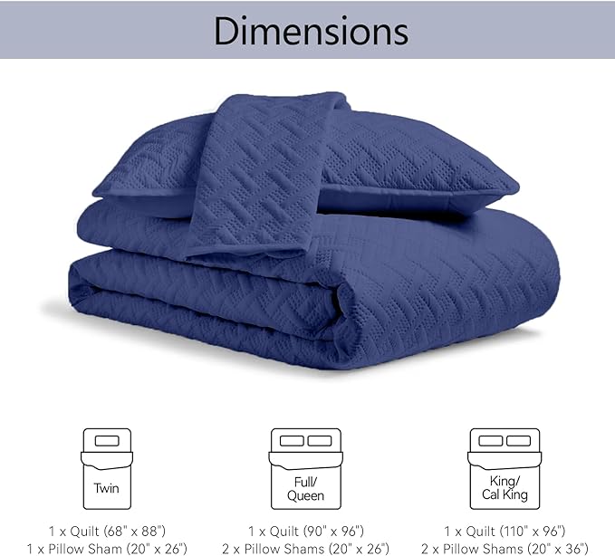 Microfiber Quilt Set - Queen - 3 Piece