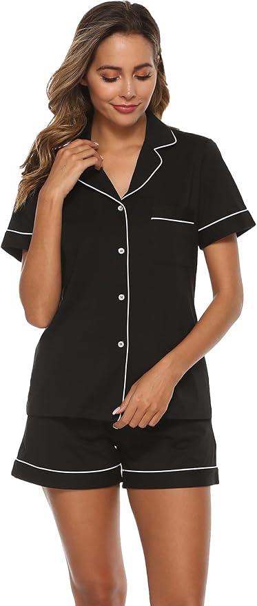 100% Cotton Pajama Set - Short Sleeve - 2 Piece