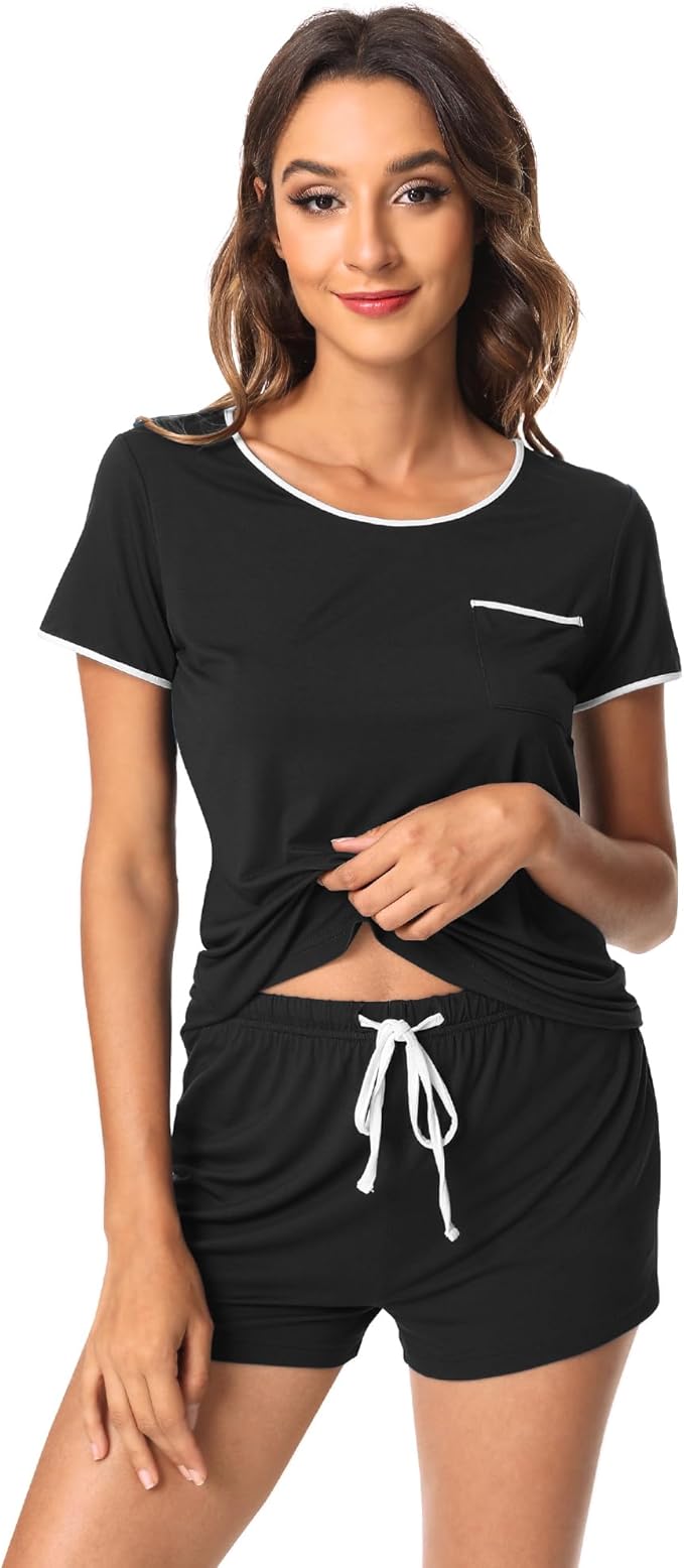 Women's Bamboo Cooling Pajama Set - Short Sleeve - 2 Piece