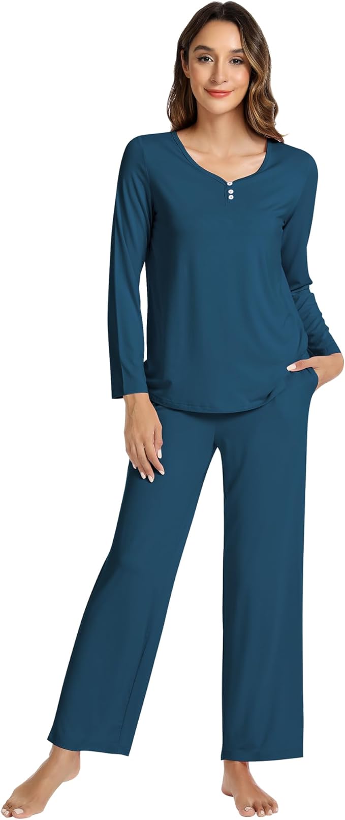 Women's Bamboo Pants Pajama Set - Long Sleeve - 2 Piece