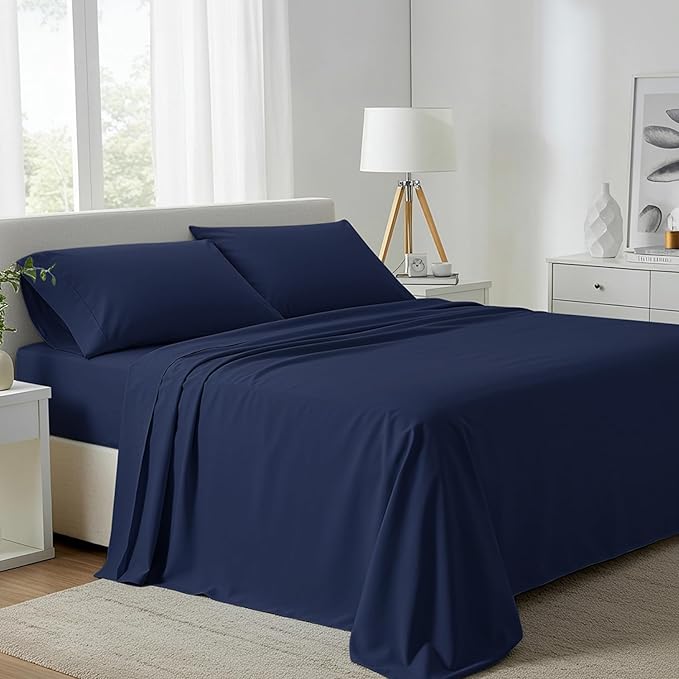 Linen Cooling Bed Sheet Set - California King - 16 in Deep Pocket - 4 Piece