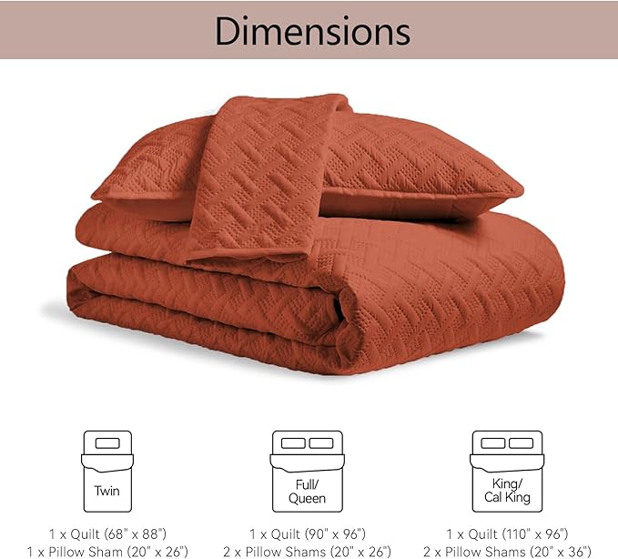 Microfiber Quilt Set - King - 3 Piece