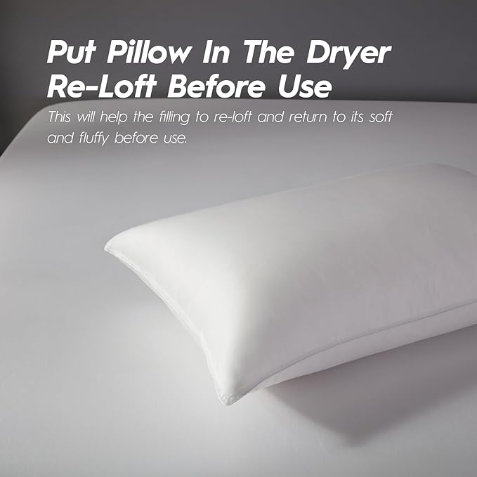 100% Cotton Bed Pillow - King - 2 Piece