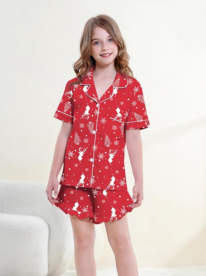 100% Cotton Shorts Pajama Set - Short Sleeve - 2 Piece