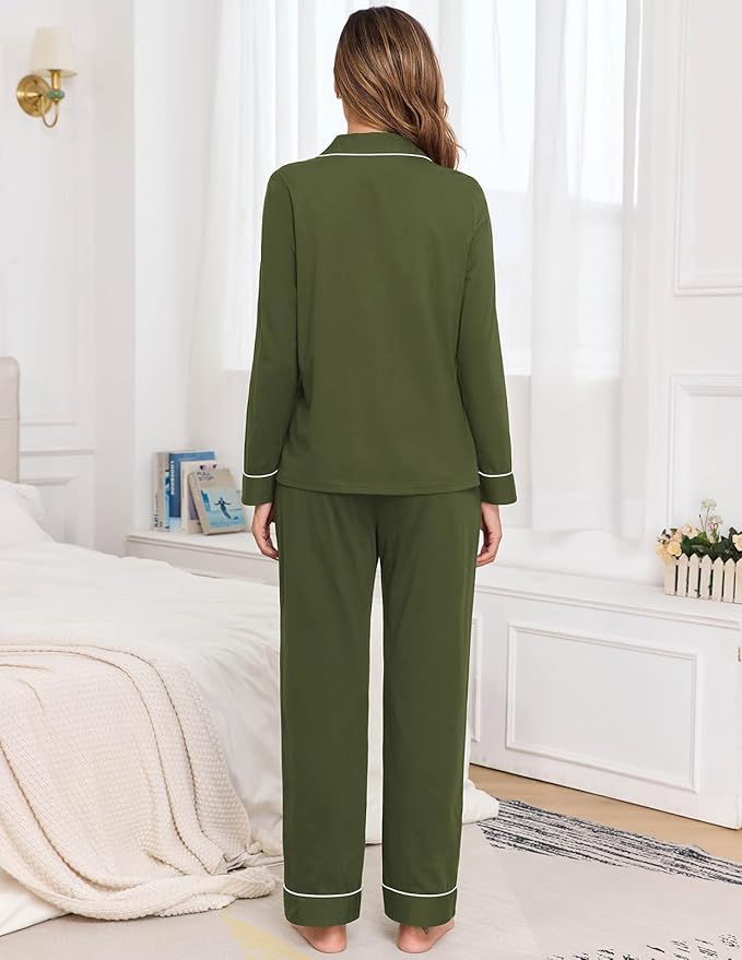 Women's 100% Cotton Pajama Set - Long Sleeve - 2 Piece