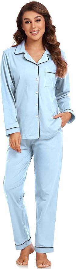 100% Cotton Pants Pajama Set - Long Sleeve - 2 Piece