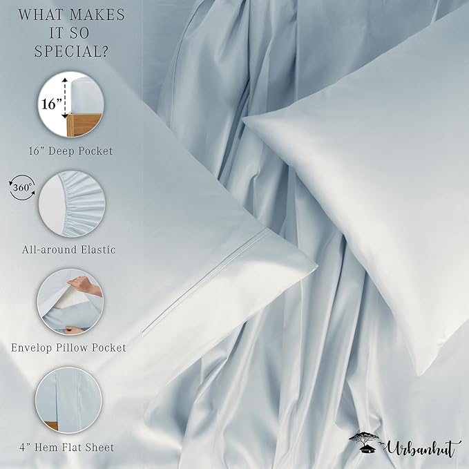 Bed Sheet Set - Queen - 16 in Deep Pocket - 4 Piece
