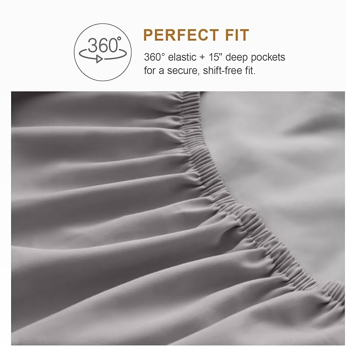 100% Cotton Bed Sheet Set - King - 4 Piece