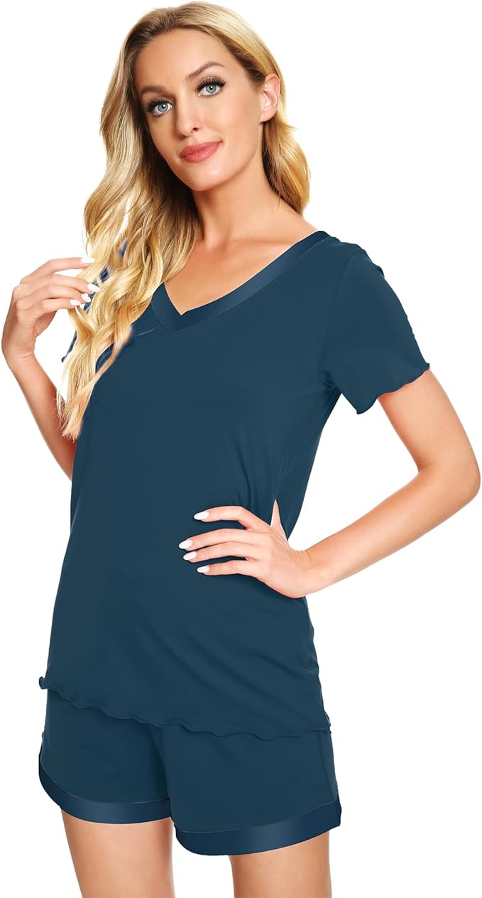 Women's Bamboo Cooling Pajama Set - Short Sleeve - 2 Piece