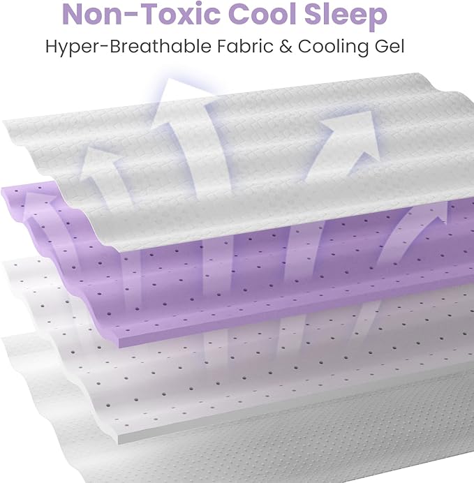 Memory Foam Cooling Mattress Topper - Queen
