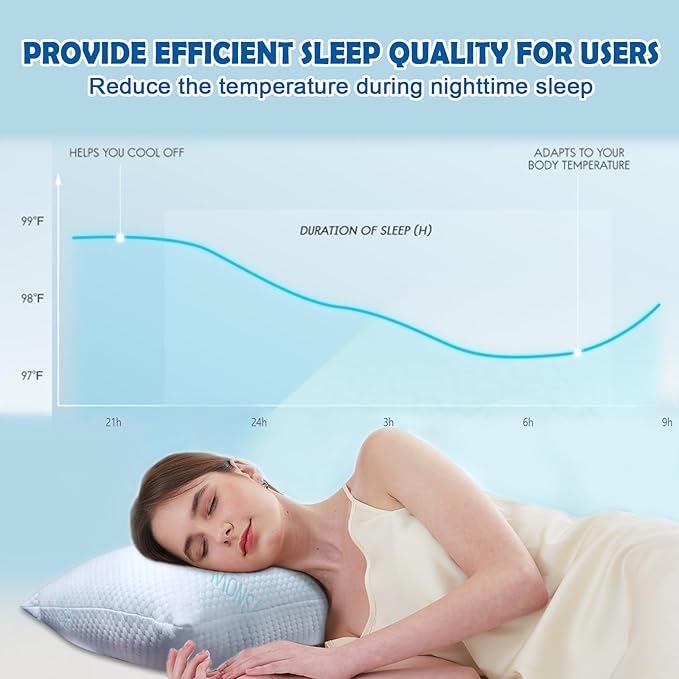 Memory Foam Bed Pillow - Standard - 2 Piece