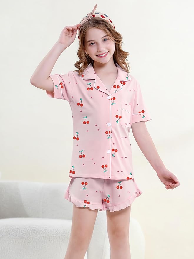 100% Cotton Shorts Pajama Set - Short Sleeve - 2 Piece