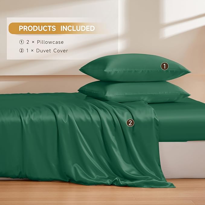 Mulberry Silk Duvet Cover Set - Queen - 3 Piece