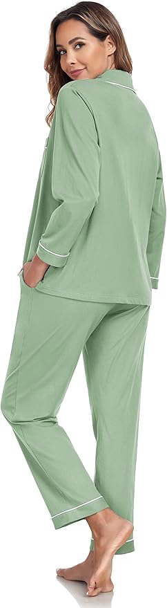 100% Cotton Pants Pajama Set - Long Sleeve - 2 Piece