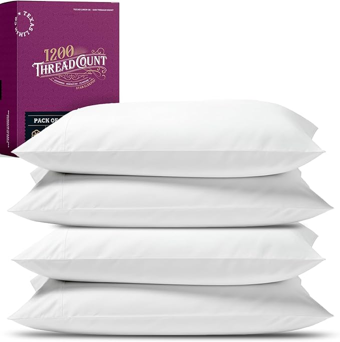 Linen Cooling Pillowcase Set - Queen - 4 Piece