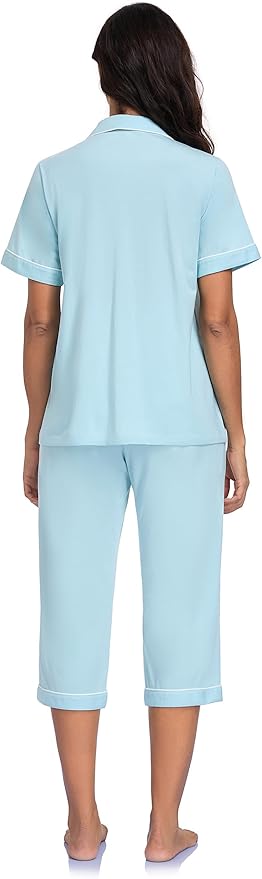 Women's Capri Pajama Set - Short Sleeve