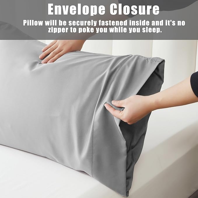 Bamboo Cooling Pillowcase Set - King - 20 x 40 in - 2 Pack - 2 Piece