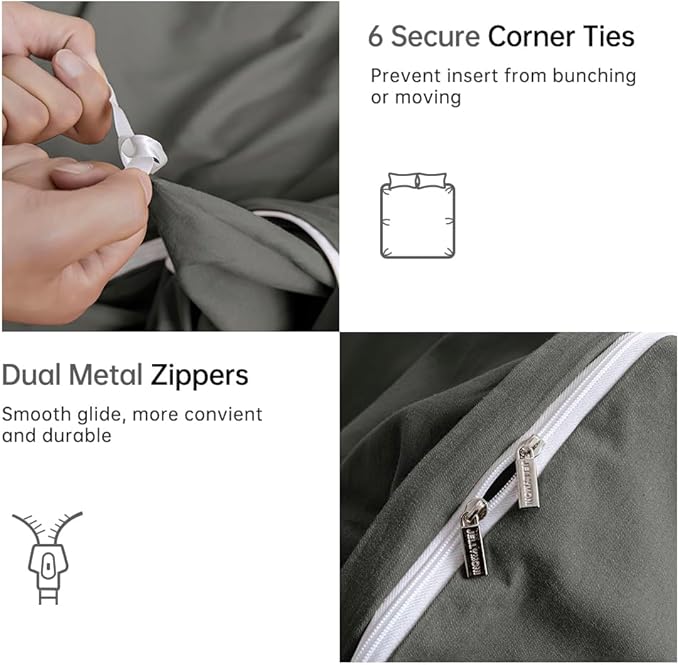 Linen Duvet Cover Set - Full - 3 Piece