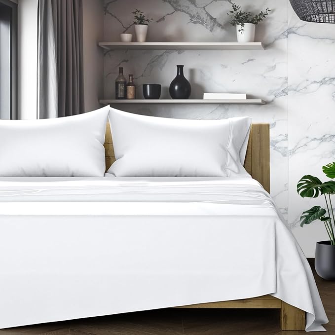 Linen Cooling Bed Sheet Set - California King - 17 in Deep Pocket - 4 Piece