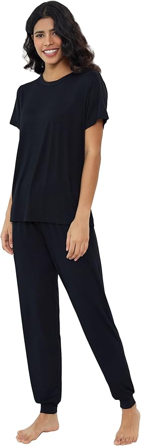 Women's Bamboo Pants Pajama Set - Short Sleeve - 2 Piece