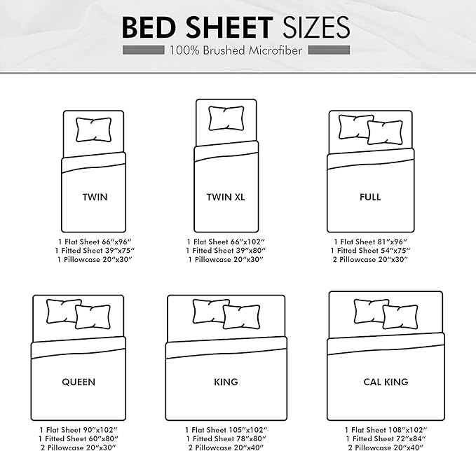 Bed Sheet Set - Queen - 15 in Deep Pocket - 4 Piece