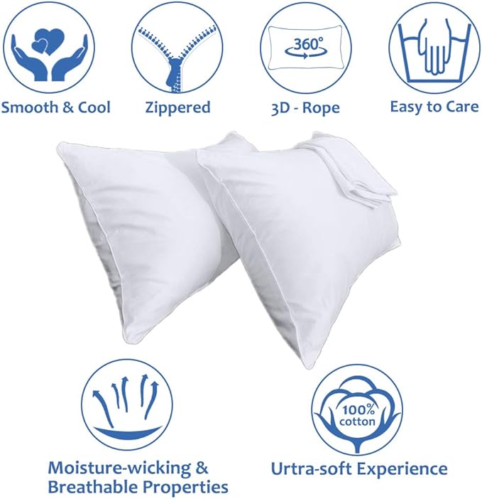 100% Cotton Pillowcase Set - Queen - 2 Piece