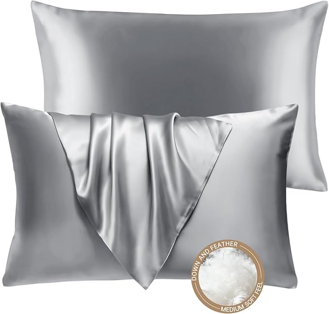 Satin Cooling Bed Pillow - Standard - 2 Piece