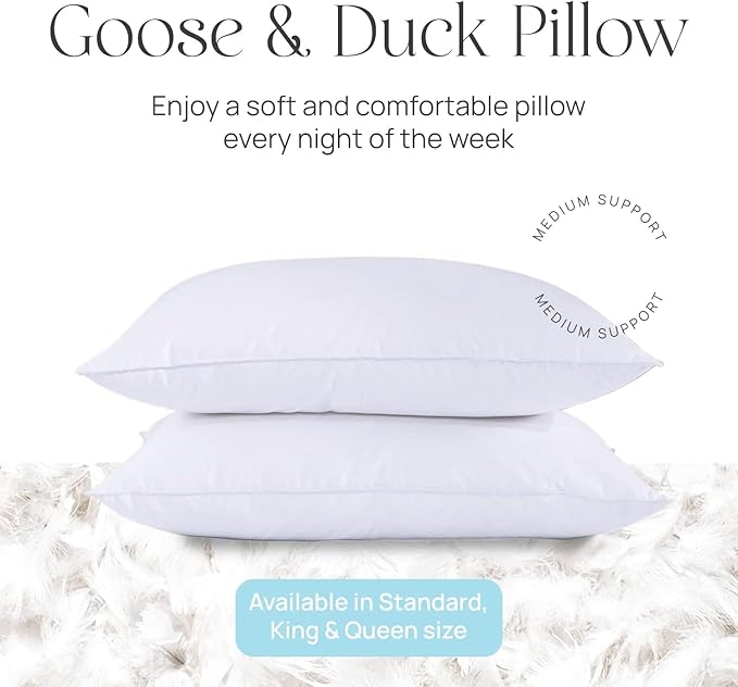 100% Cotton Bed Pillow - King - 20 x 36 in