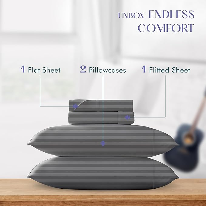 Linen Cooling Bed Sheet Set - King - 4 Piece