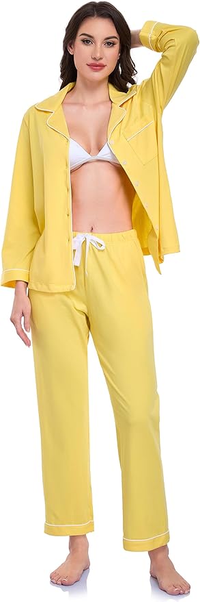 100% Cotton Pants Pajama Set - Long Sleeve - 2 Piece