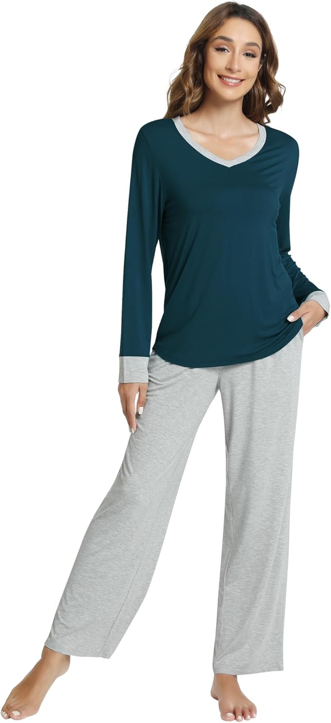 Women's Bamboo Pants Pajama Set - Long Sleeve - 2 Piece