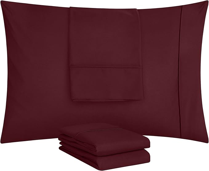 Microfiber Pillowcase Set - King - 20 x 40 in - 4 Pack