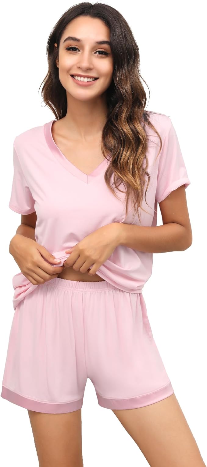 Women's Bamboo Cooling Pajama Set - Short Sleeve - 2 Piece