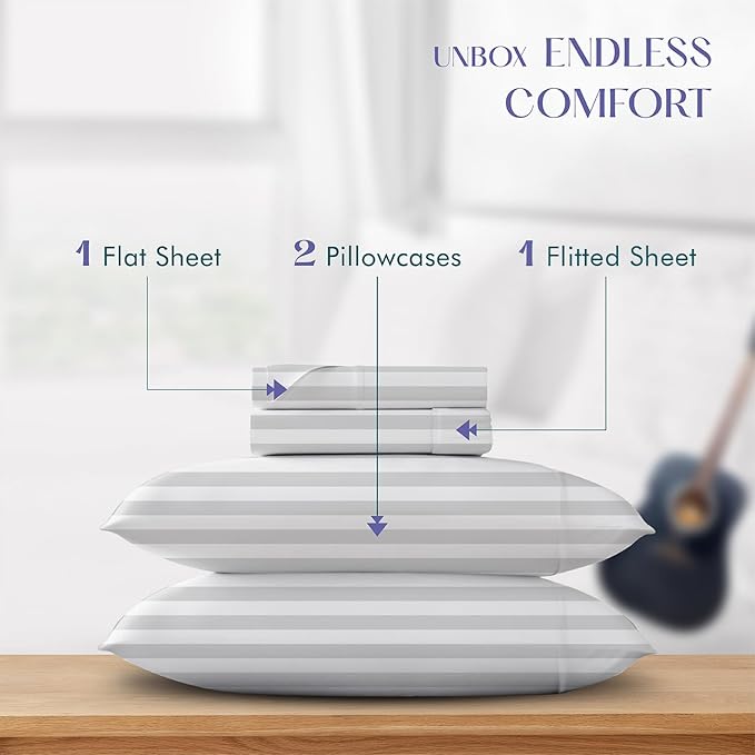 Linen Cooling Bed Sheet Set - King - 4 Piece
