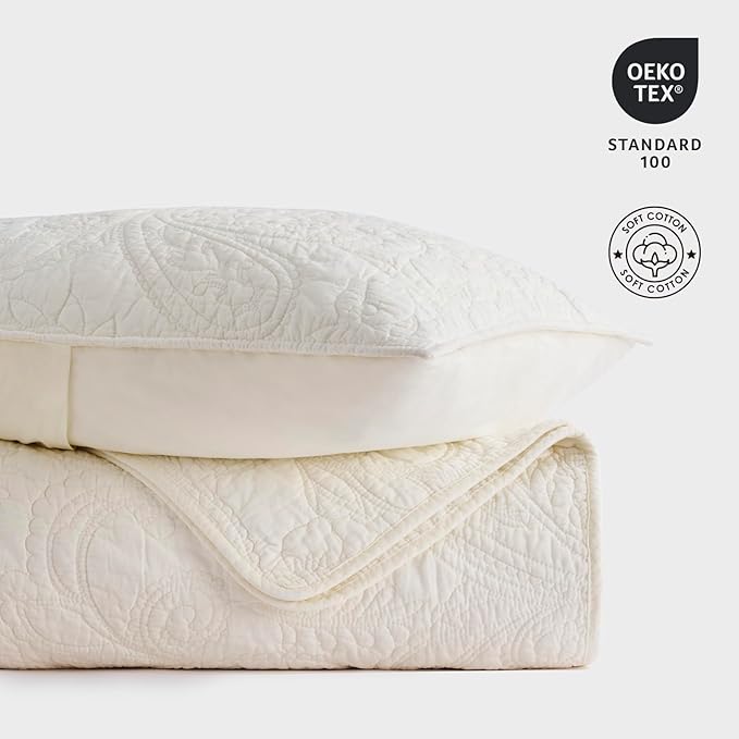 100% Cotton Quilt Set - King - 3 Piece