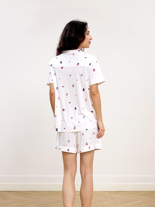 Women's Bamboo Pajama Set - Short Sleeve - 2 Piece