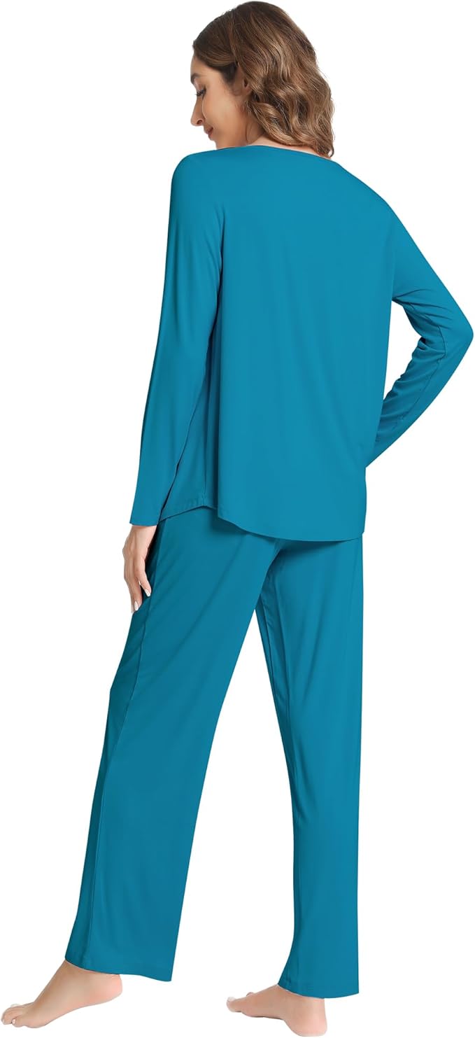 Women's Bamboo Pants Pajama Set - Long Sleeve - 2 Piece