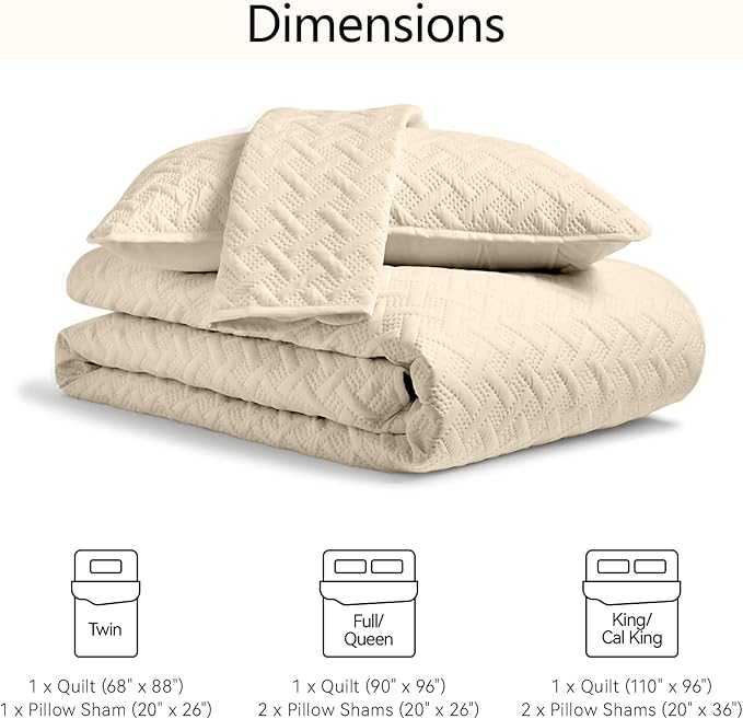 Microfiber Quilt Set - King - 3 Piece