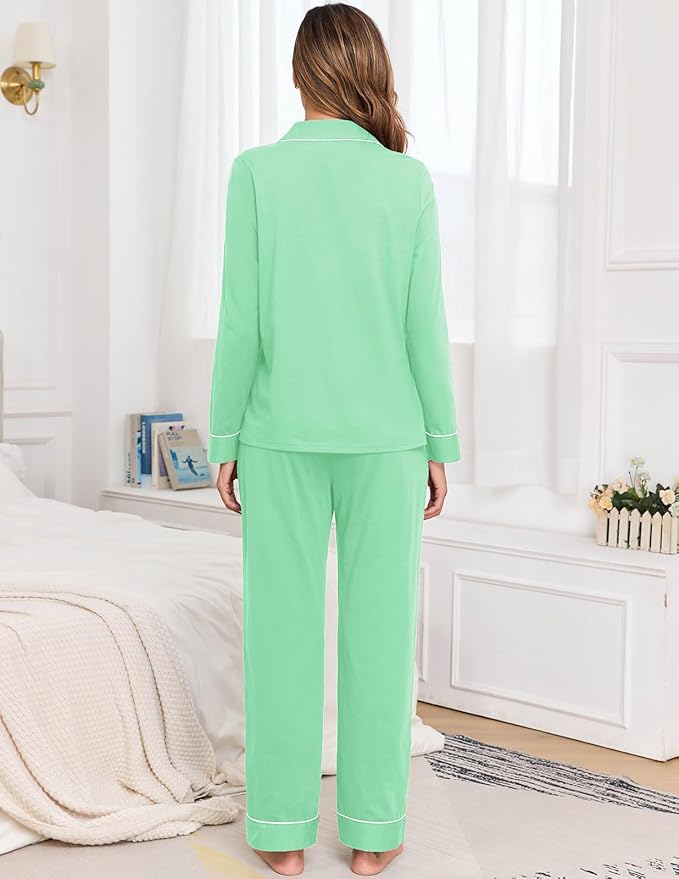 Women's 100% Cotton Pajama Set - Long Sleeve - 2 Piece