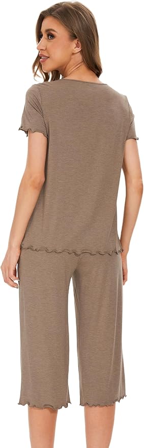 Bamboo Capri Pajama Set - Short Sleeve - 2 Piece