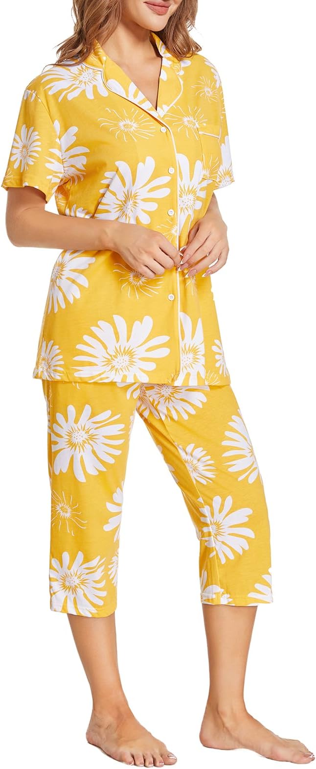 Capri Pajama Set - Short Sleeve - 2 Piece
