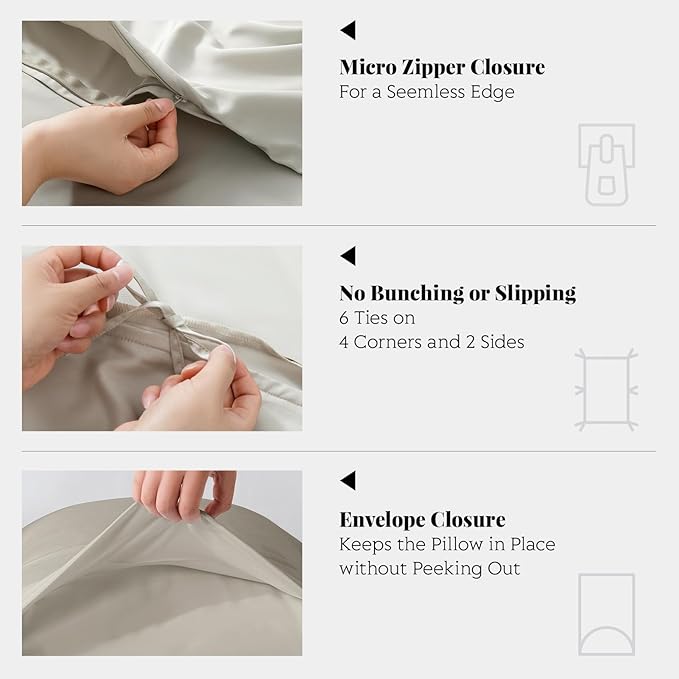 Bamboo Cooling Duvet Cover Set - King - 3 Piece