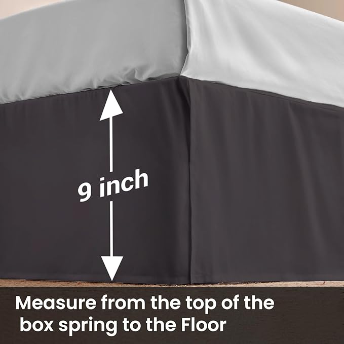 Microfiber Bed Skirt - King - 9 in Drop