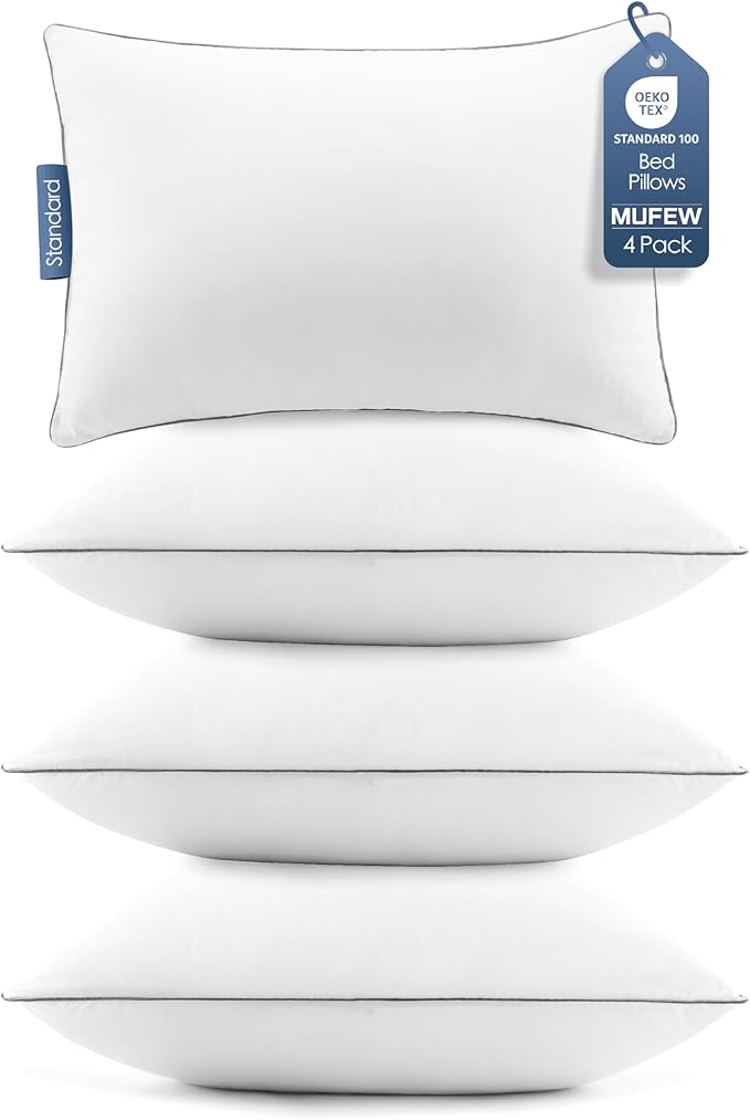 Down Alternative Cooling Bed Pillow - Standard - 4 Pack