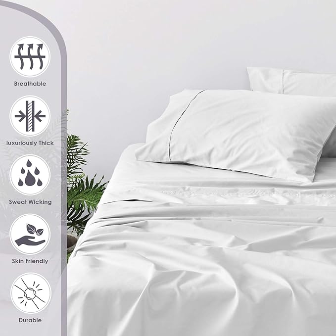 100% Cotton Pillowcase Set - King - 2 Piece