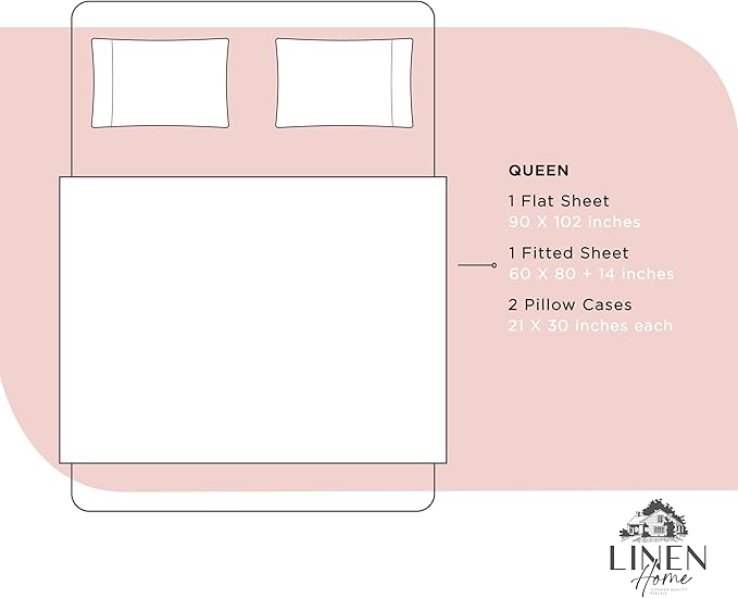 100% Cotton Bed Sheet Set - Queen - 4 Piece